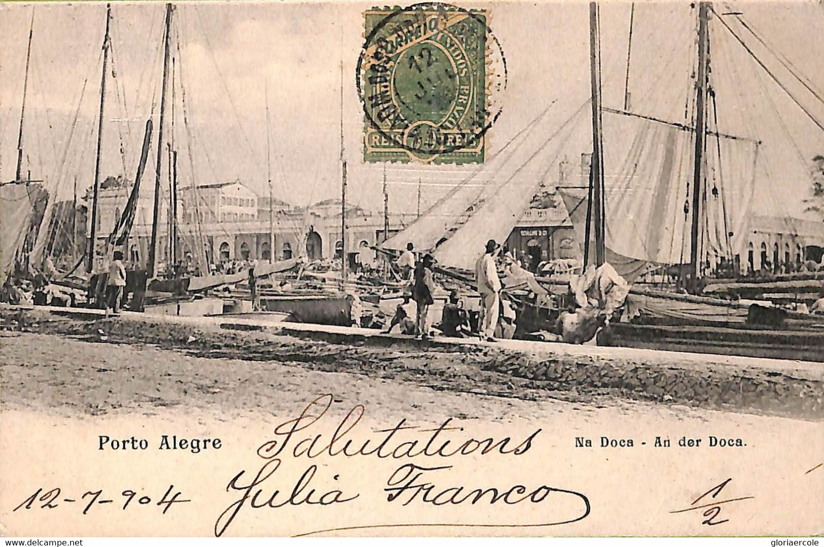 Ac1547 - BRAZIL - VINTAGE POSTCARD  - Porto Alegre - 1904 - Porto Alegre