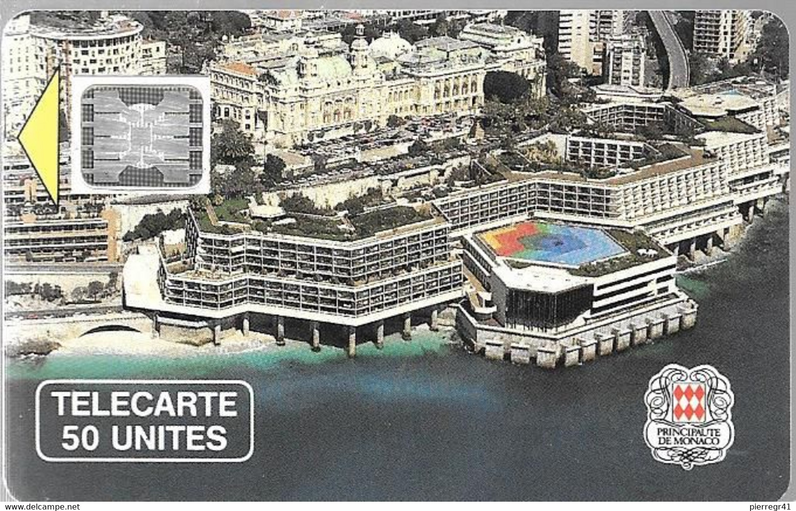 CARTE-PUBLIC-MONACO-50U-MF4B-SC5 An-PALAIS CONGRES-V° 5 Pe14863-UTILISE-TBE - Mónaco