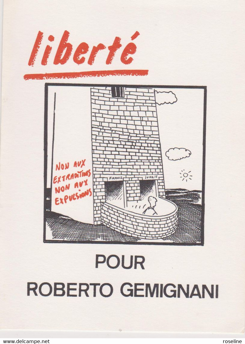 Dessin Presse PLANTU - Liberté Pour Roberto Gemignani Italie Carte Petition  - CPM 10,5x15 TBE Neuve - Plantu