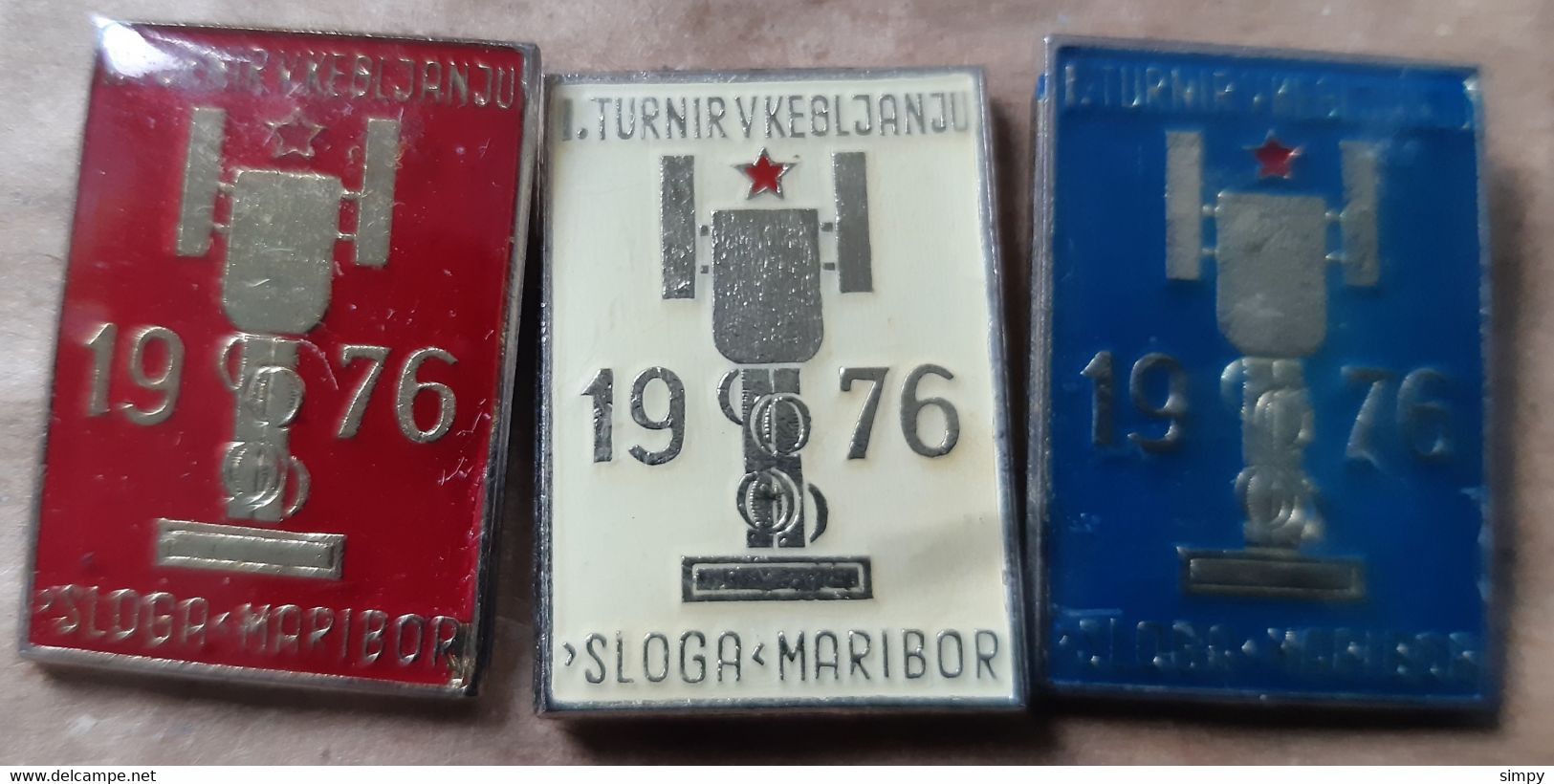 Nine-pin Bowling Club KK Sloga Maribor 1976 I. Tournament Slovenia Pins Badge - Bowling