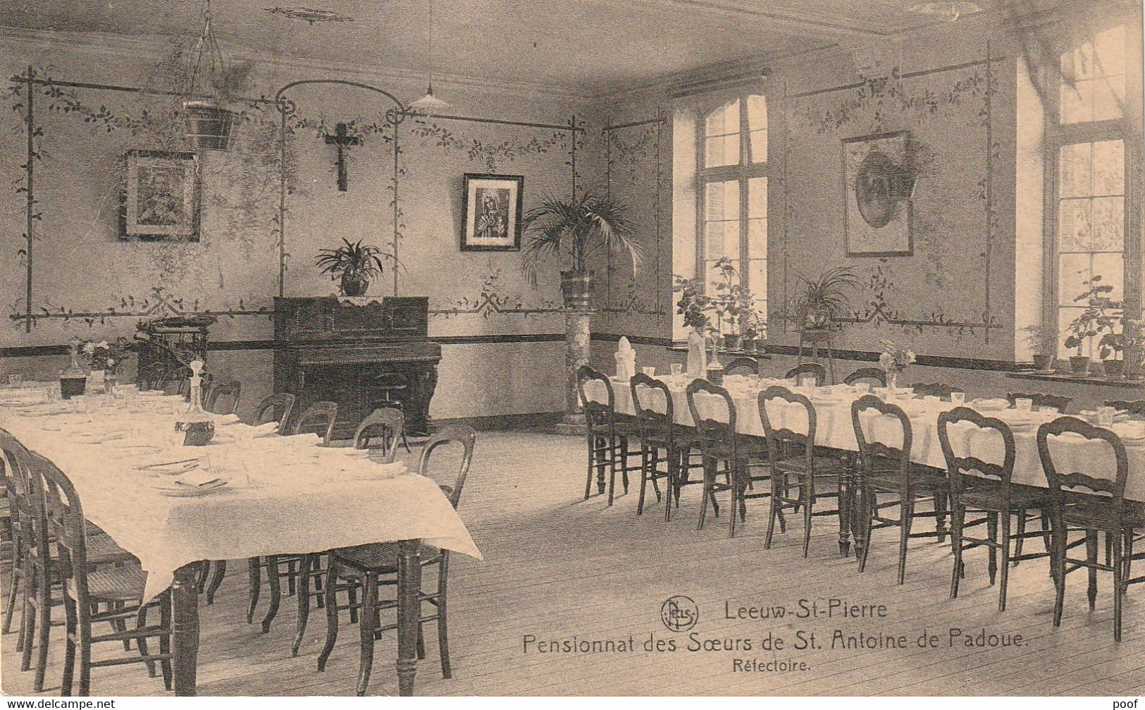 Sint-Pieters-Leeuw : Pensionnat Des Soeurs De St. Antoine De Padoue / Réfectoire   --- 1931 - Sint-Pieters-Leeuw