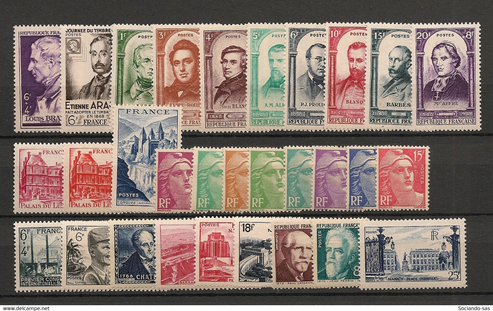 FRANCE - Année Complète 1948 - N°Yv. 793 à 822 - Complet - Neuf Luxe ** / MNH / Postfrisch - 1940-1949