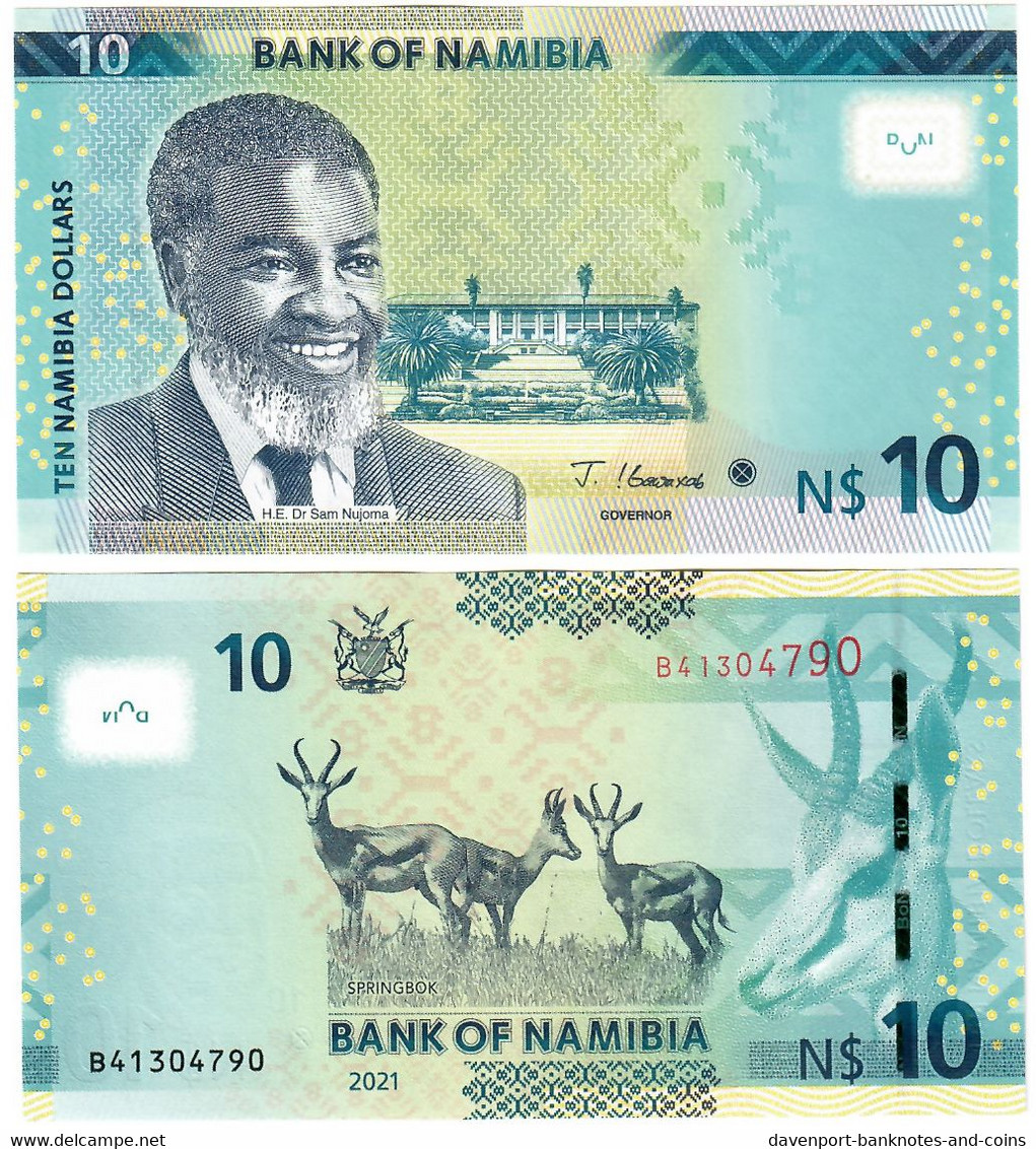 Namibia 10x 10 Dollars 2021 (2022) UNC - Namibie