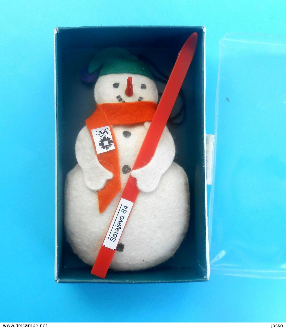 WINTER OLYMPIC GAMES SARAJEVO 1984. * HAND MADE * Official Olympics Souvenir SNOWMAN * Jeux Olympiques Olympia Olympiade - Bekleidung, Souvenirs Und Sonstige