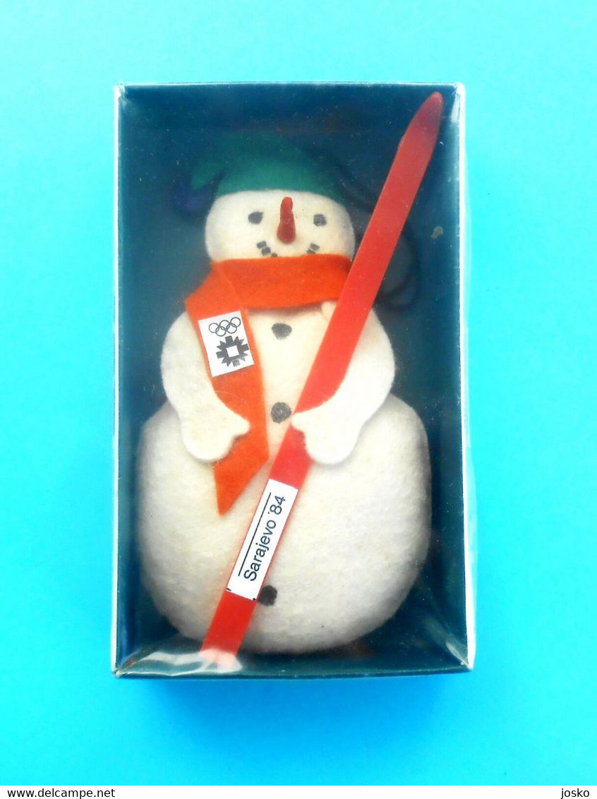 WINTER OLYMPIC GAMES SARAJEVO 1984. * HAND MADE * Official Olympics Souvenir SNOWMAN * Jeux Olympiques Olympia Olympiade - Apparel, Souvenirs & Other