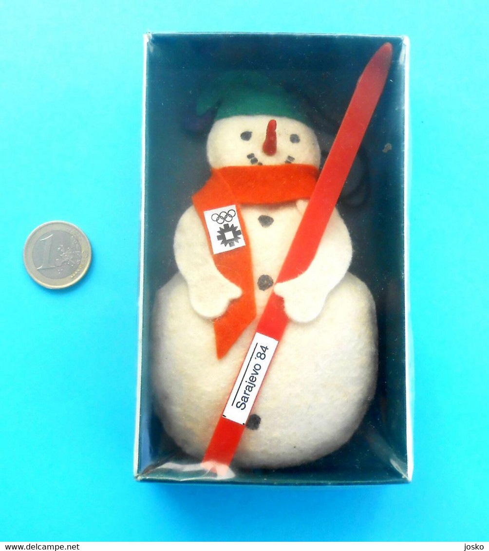 WINTER OLYMPIC GAMES SARAJEVO 1984. * HAND MADE * Official olympics souvenir SNOWMAN * Jeux Olympiques Olympia Olympiade