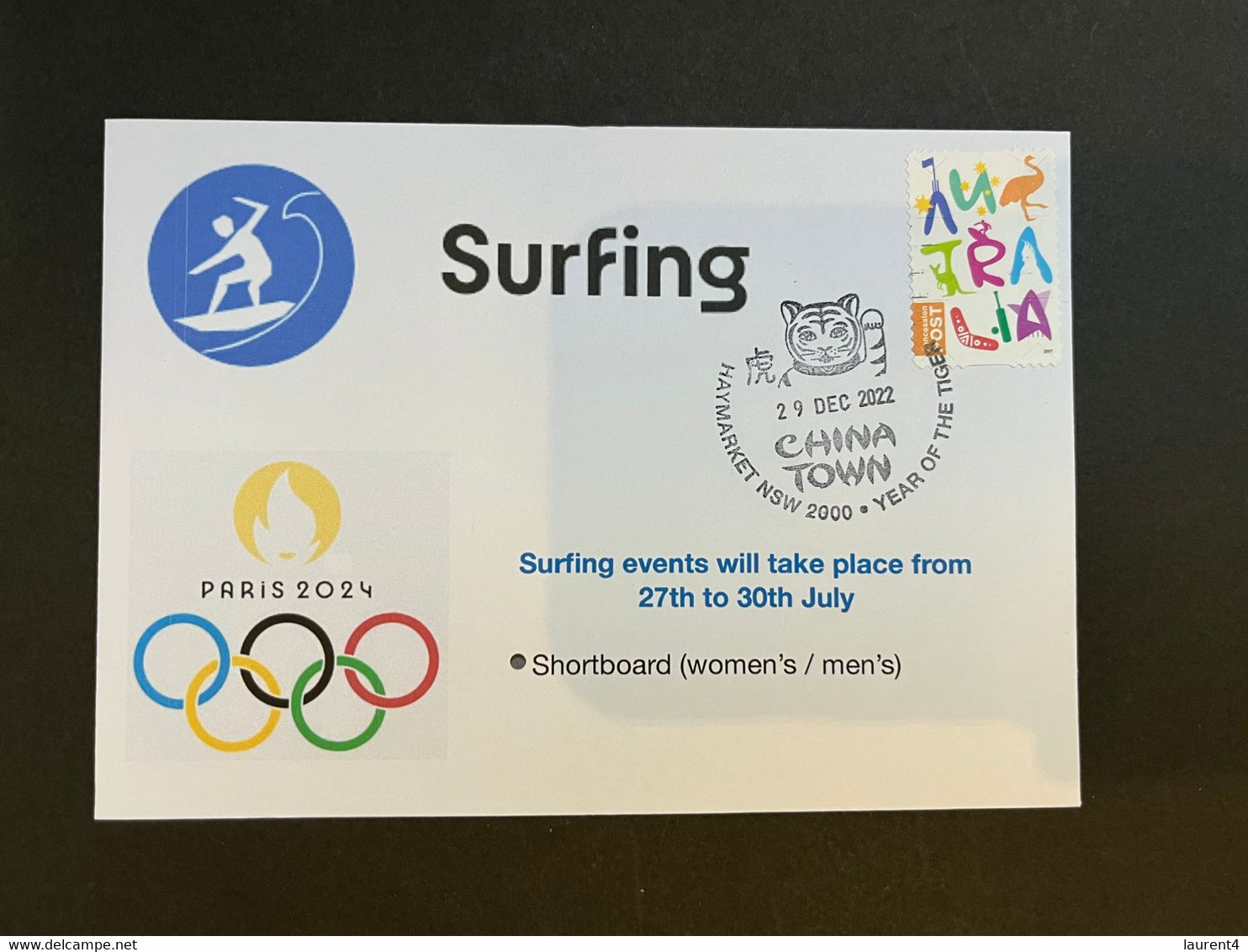 (2 N 18) 2024 France - Paris Olympic Games (28-12-2022) Sport / Surfing (in Tahiti) - Eté 2024 : Paris