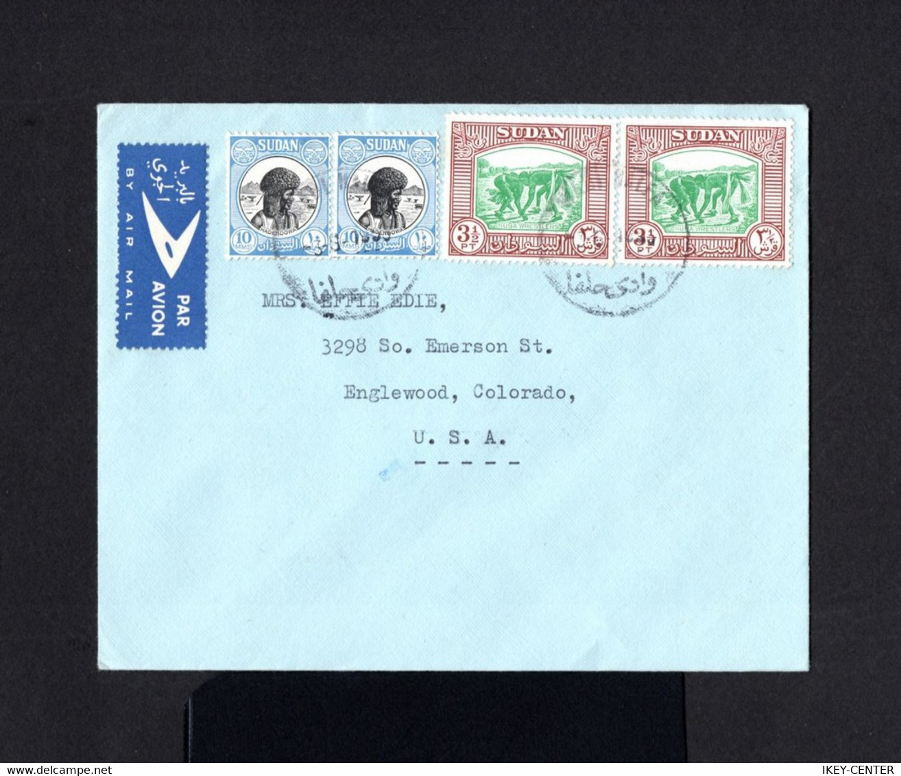 S1420-SUDAN-AIRMAIL COVER HALFA To COLORADO (usa).1958.Enveloppe AERIEN SOUDAN - Sudan Del Sud