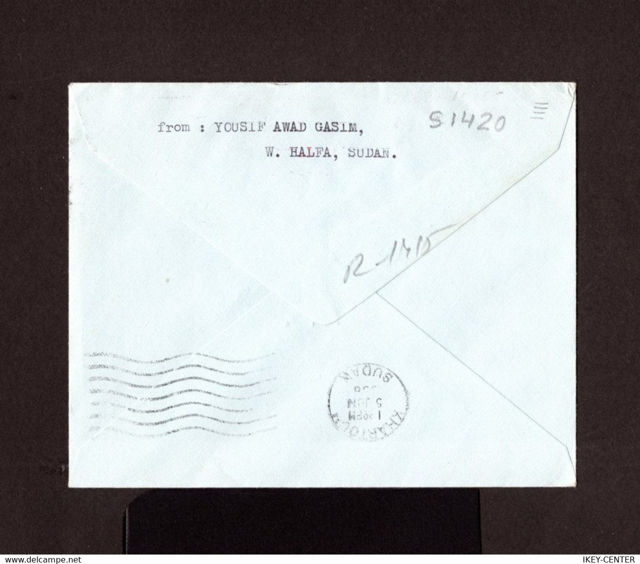 S1420-SUDAN-AIRMAIL COVER HALFA To COLORADO (usa).1958.Enveloppe AERIEN SOUDAN - Sudan Del Sud