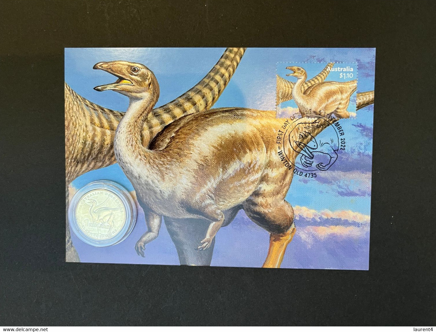 (1 N 19 A) Maxicard With 1 X  $ 1.00 Dinosaur 2022 Coin + (coin Matching With 2022 Dinosaur Stamp) - Dollar