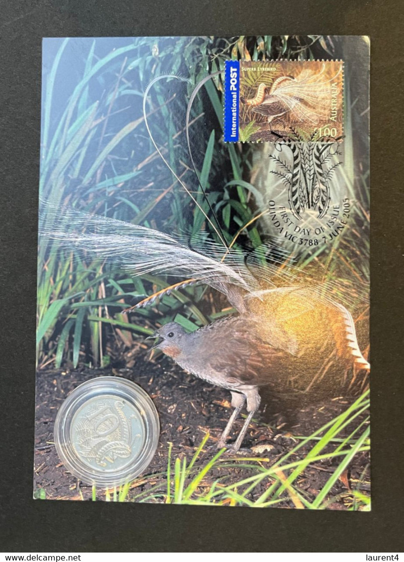 (2 N 19 A) 10-cent Larybird Coin (on 2005 Lyrebird Maxicard) ) - 10 Cents