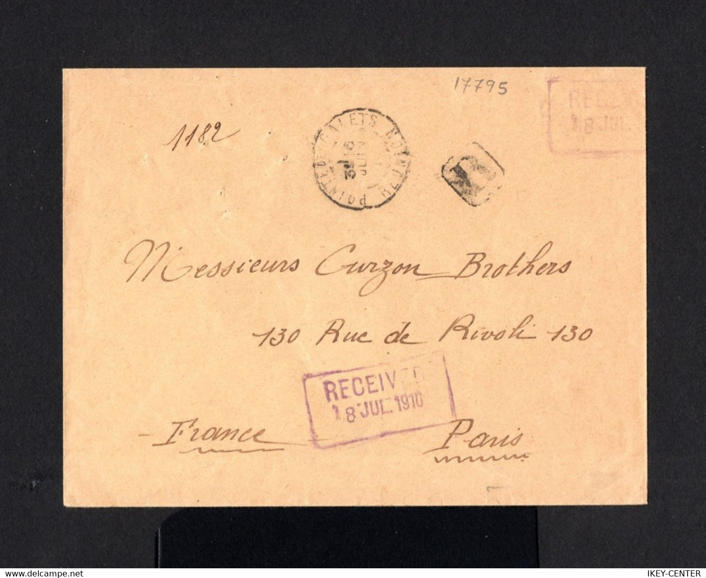 17795-REUNION-REGISTERED COVER POINTE Des GALETS To PARIS (france) 1910.FRENCH Colonies.Enveloppe RECOMMANDE.BRIEF - Briefe U. Dokumente