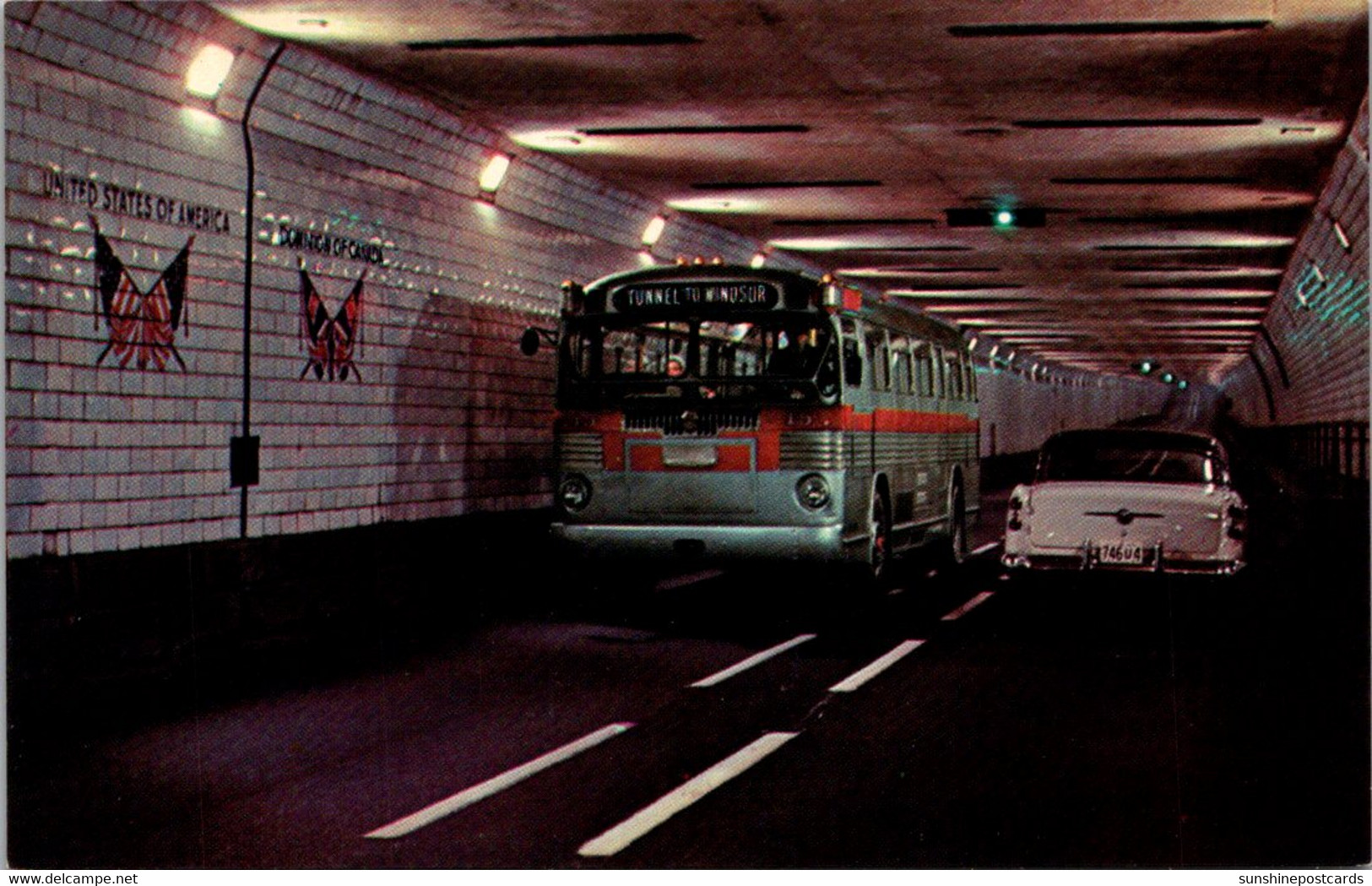 Canada Windsor Detroit-Windsor Tunnel Interior View Showing Tunnel Bus And Passenger Car - Windsor