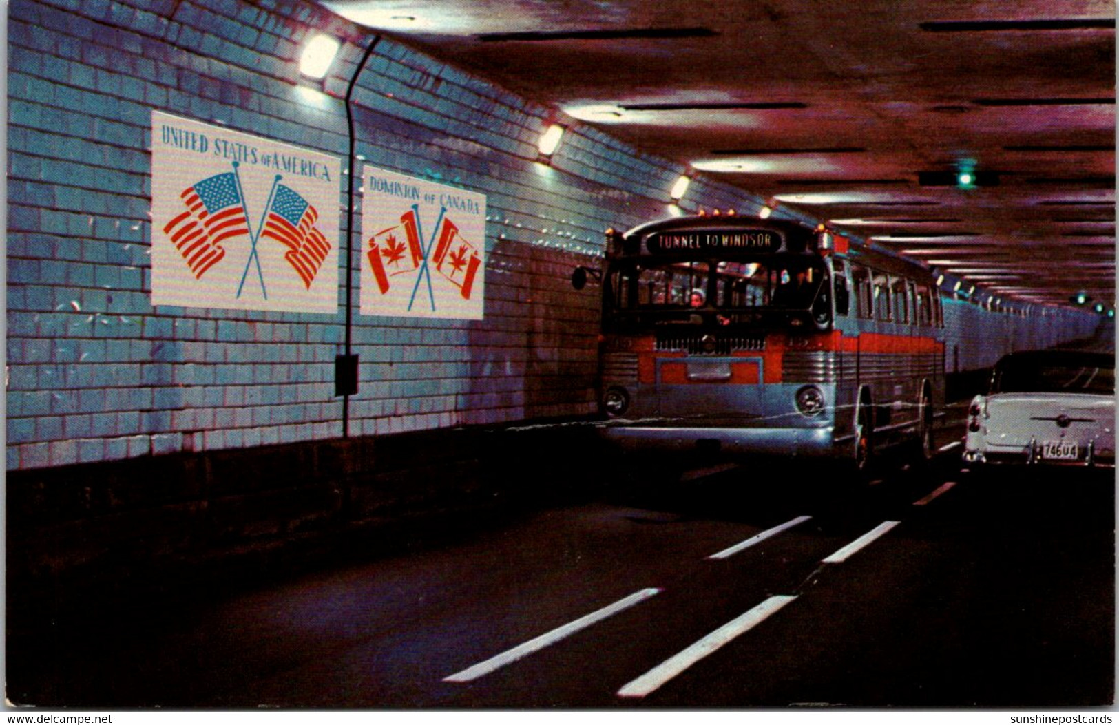 Canada Windsor Detroit-Windsor Tunnel Interior View Showing Tunnel Bus And Passenger Car - Windsor