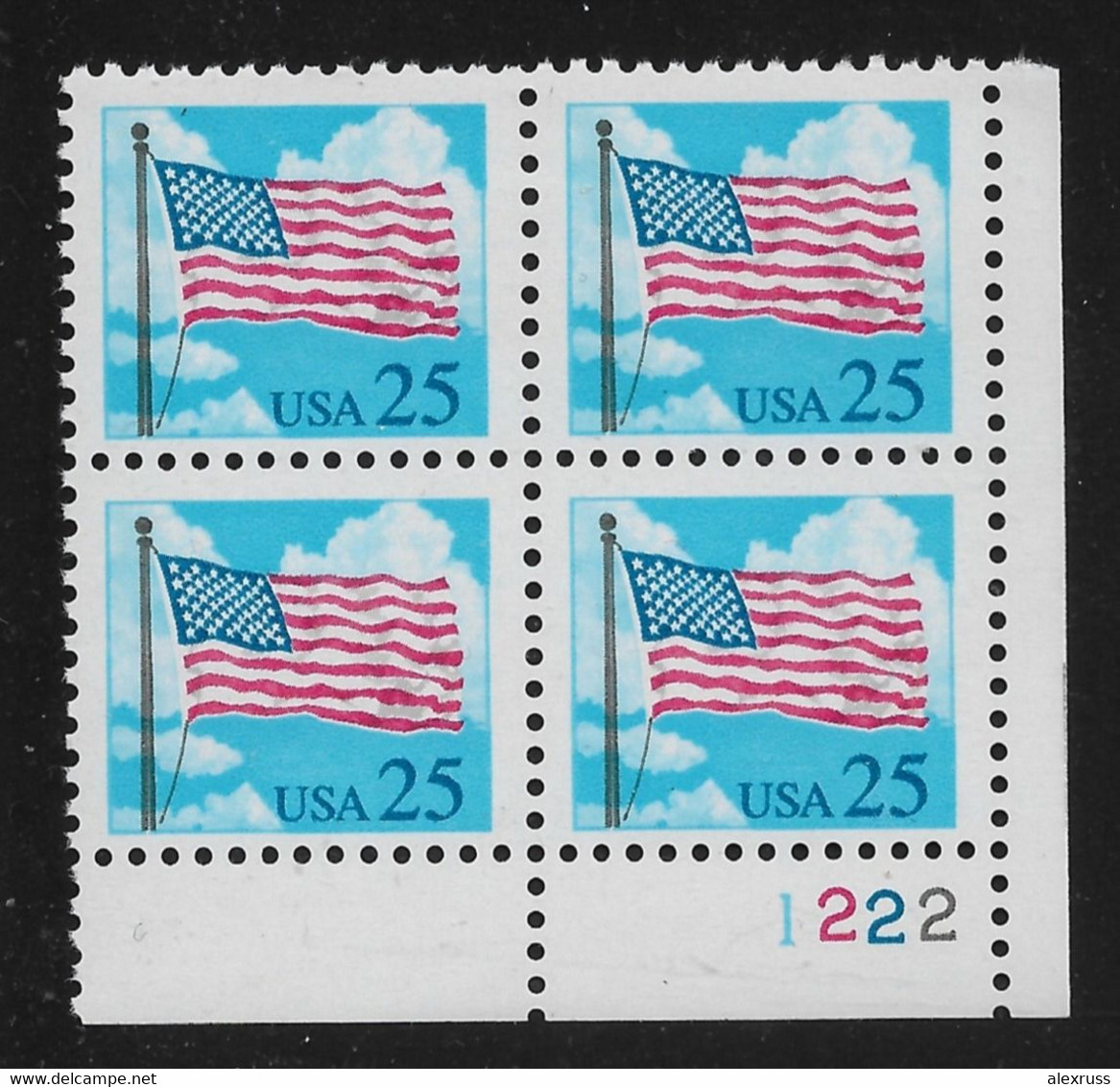 US 1988 US Flag Plate Block, Scott # 2278,VF MNH**OG - Numéros De Planches