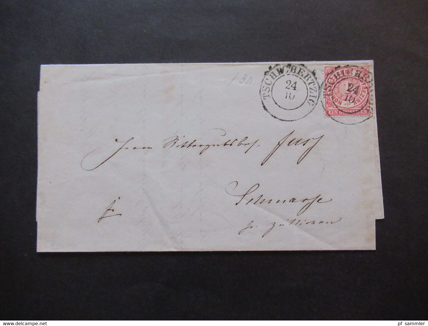 Altdeutschland 1869 NDP Michel Nr.4 EF 2x Stempel K2 Tschichertzig Heute Cigacice (Polen)  Faltbrief Mit Inhalt - Lettres & Documents