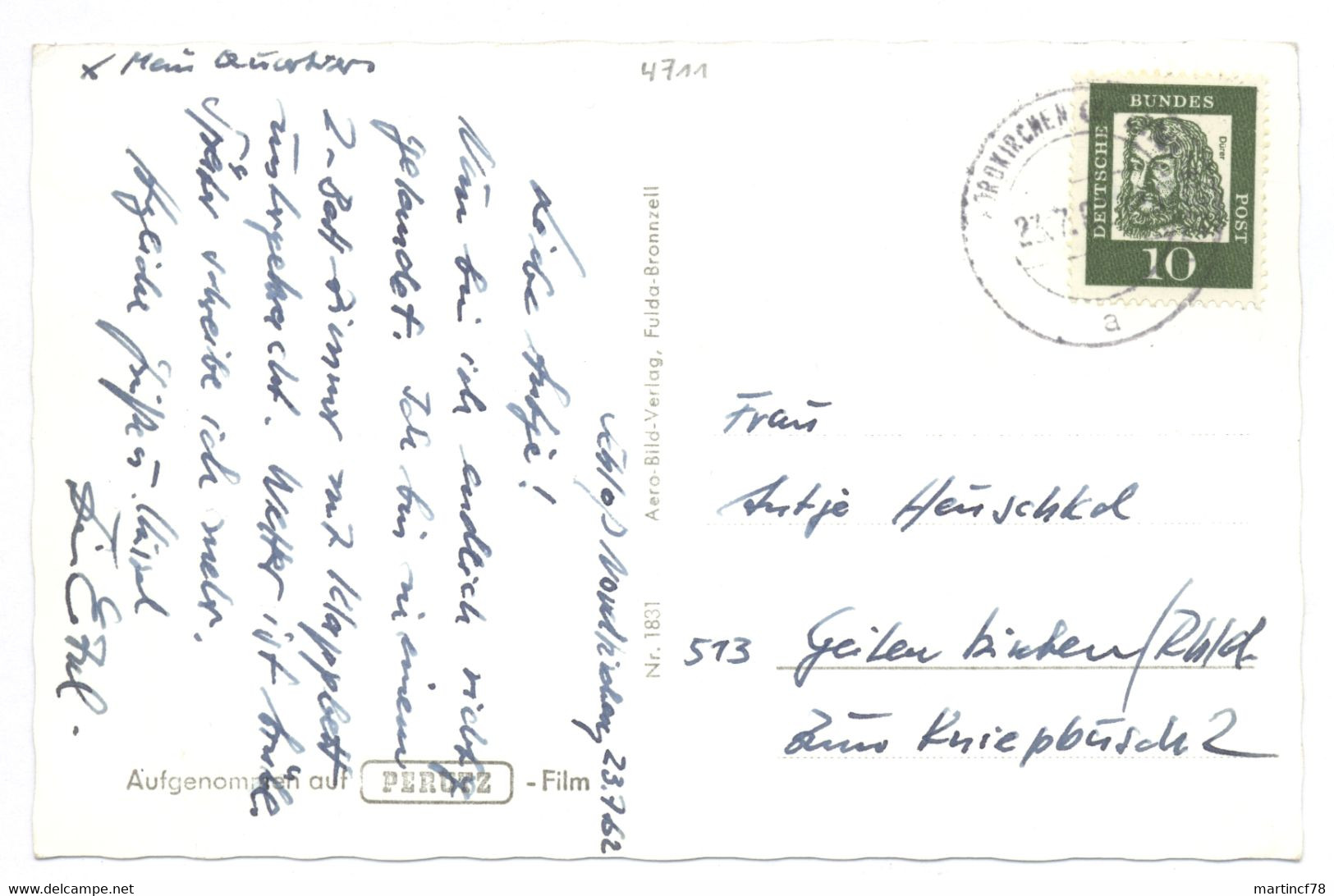 4711 Nordkirchen Westf. Schloß Orig. Fliegeraufnahme Gel. 1962 - Coesfeld