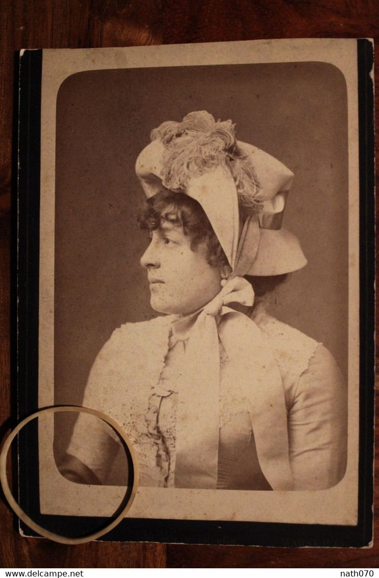 Photo 1870's Me Anna Judic Chanteuse Opérette Actrice Théâtre Lutton Tirage Albuminé Support CARTON CDC Cabinet Actress - Célébrités