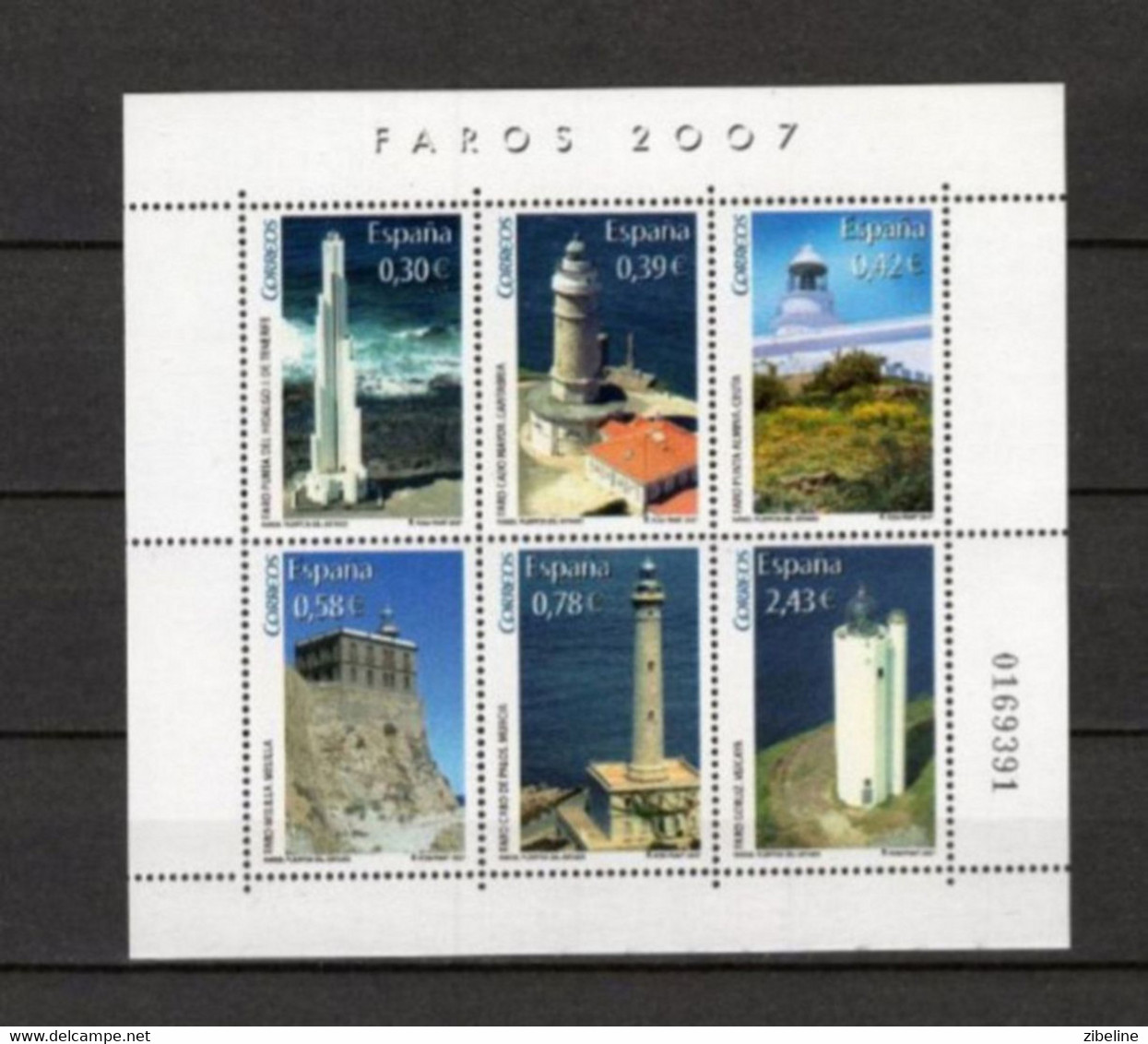 ZIBELINE ESPAGNE ESPANA SPAIN  XX MNH  PHARE FARO LIGHTHOUSE 2007 - Vrac (max 999 Timbres)