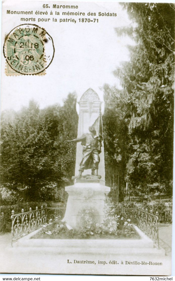 76 - MAROMME - Monument élevé à La Mémoire Des Soldats Morts Pour La Patrie, 1870-71 - Maromme