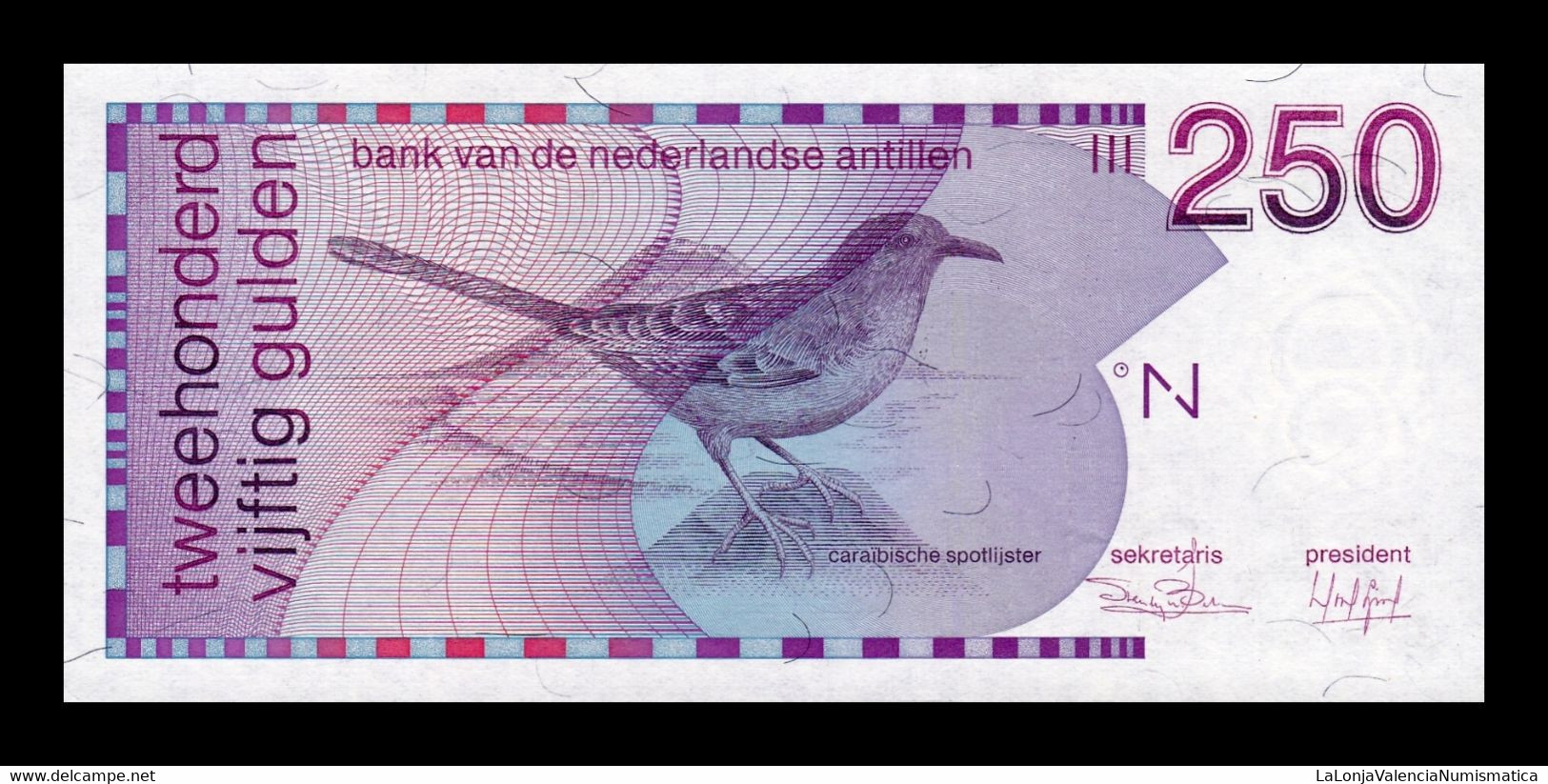 Antillas Holandesas Netherland Antilles 250 Gulden 1986 Pick 27 SC UNC - Netherlands Antilles (...-1986)