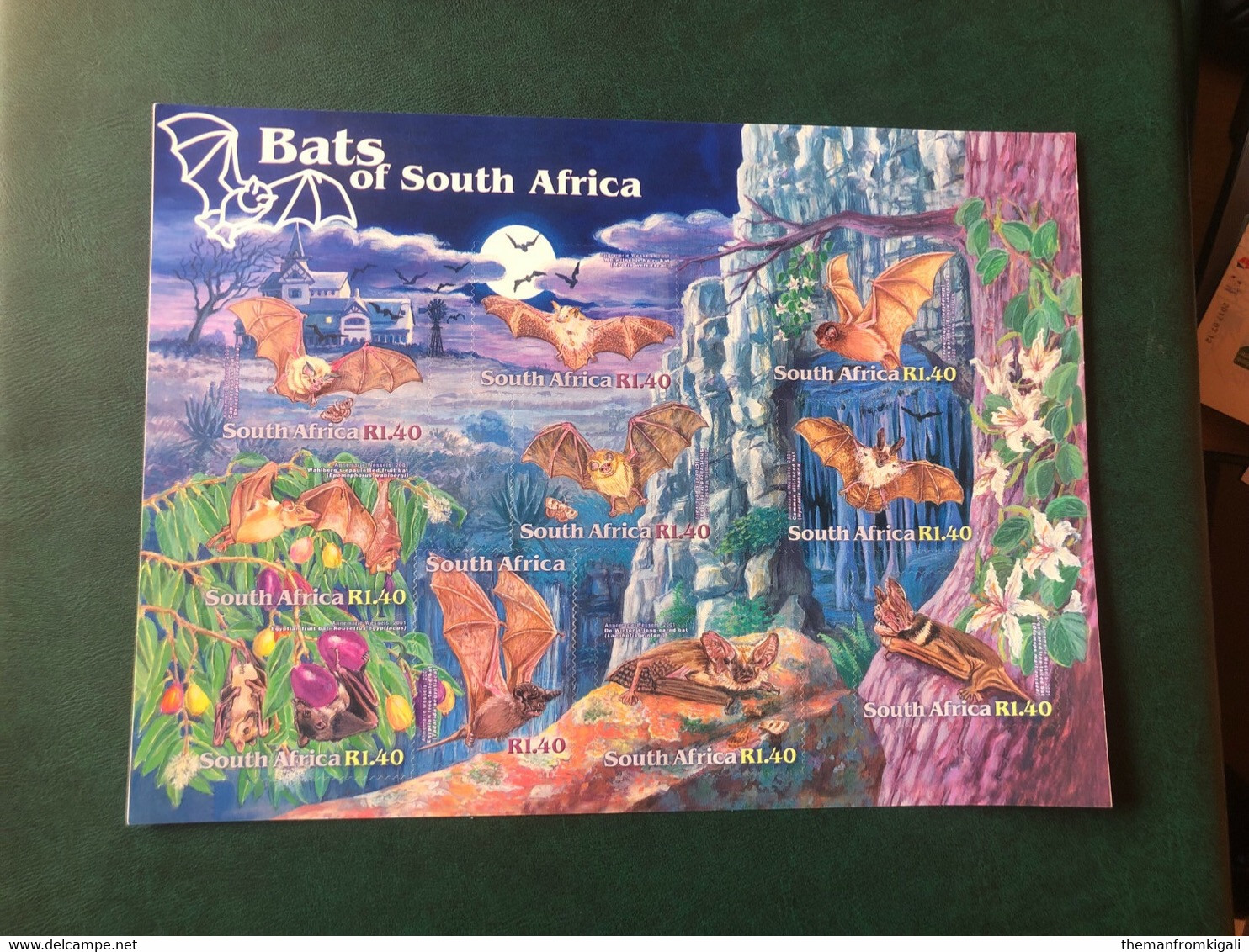 South Africa 2001 - Bats Of South Africa - Self-Adhesive - Ongebruikt