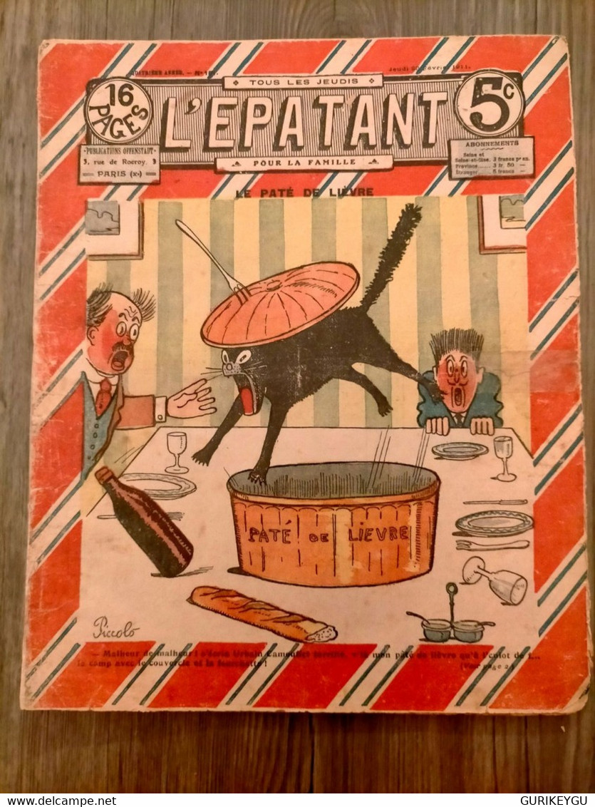 L'épatant N° 151  Les Pieds Nickeles   Couverture PICCOLO Louis FORTON  23/02/1911 - Pieds Nickelés, Les