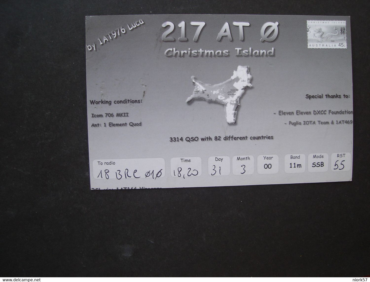 CHRISTMAS ISLANDS POSTCARDS QSL RADIO GROUP DX ALFA TANGO. 2 SCAN - Radio