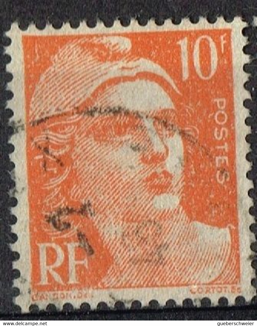 FR VAR 78 - FRANCE N° 722 Obl. Marianne De Gandon Variété Impression Défectueuse - Usados