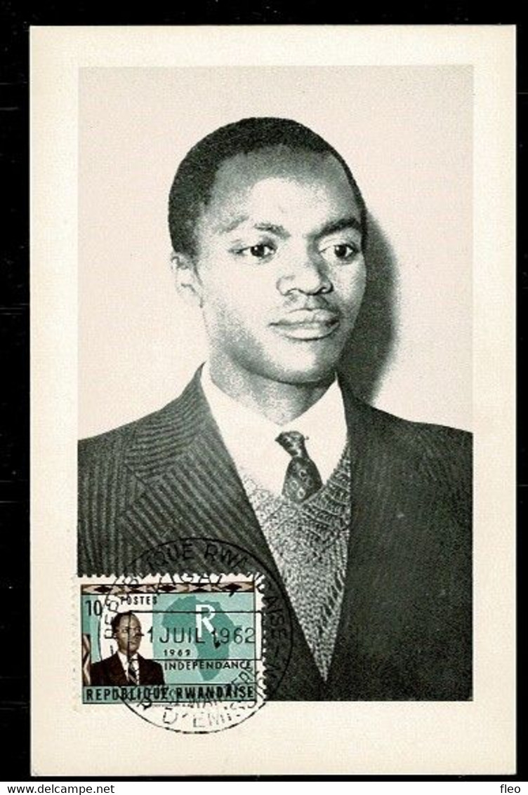 République Rwandaise: Rwanda, 1962, Independence, Grégoire Kayibanda, 10c, Sw#1 FDCard - 1962-1969