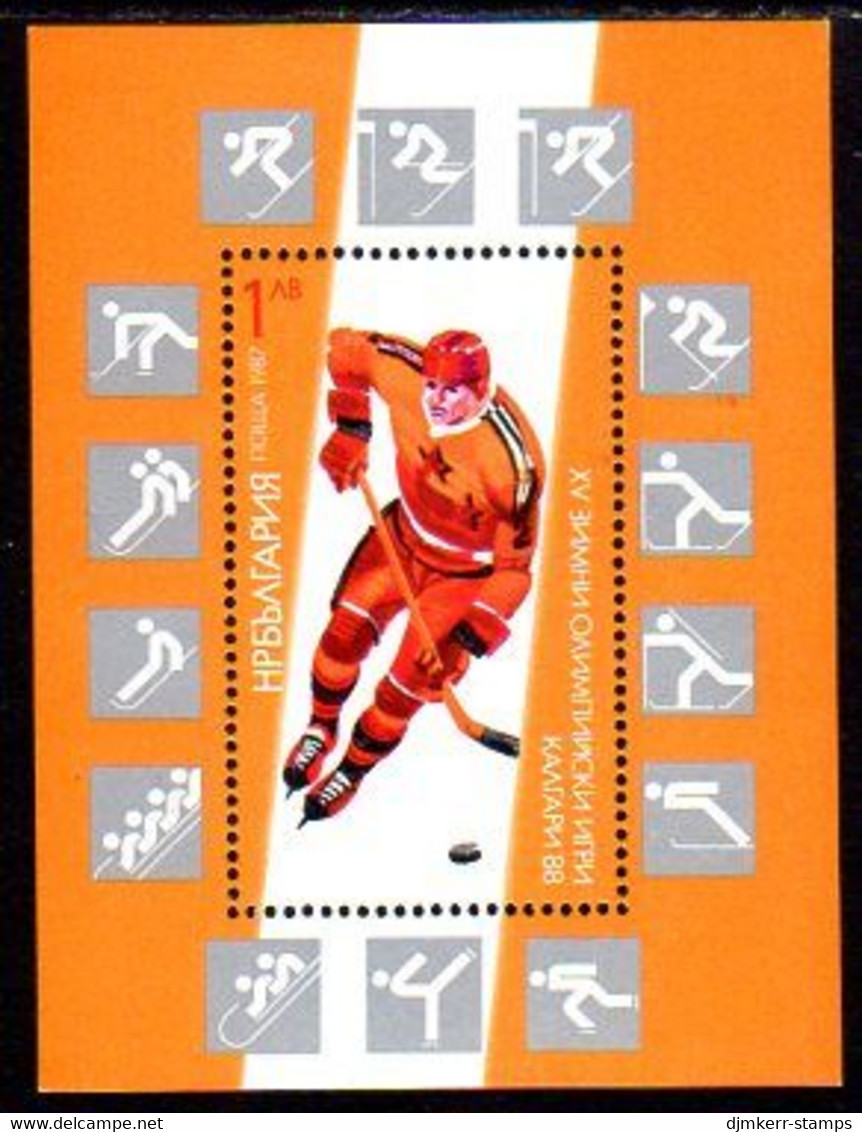 BULGARIA 1987 Winter Olympics Perforated Block  MNH / **.  Michel Block; 175A - Ongebruikt