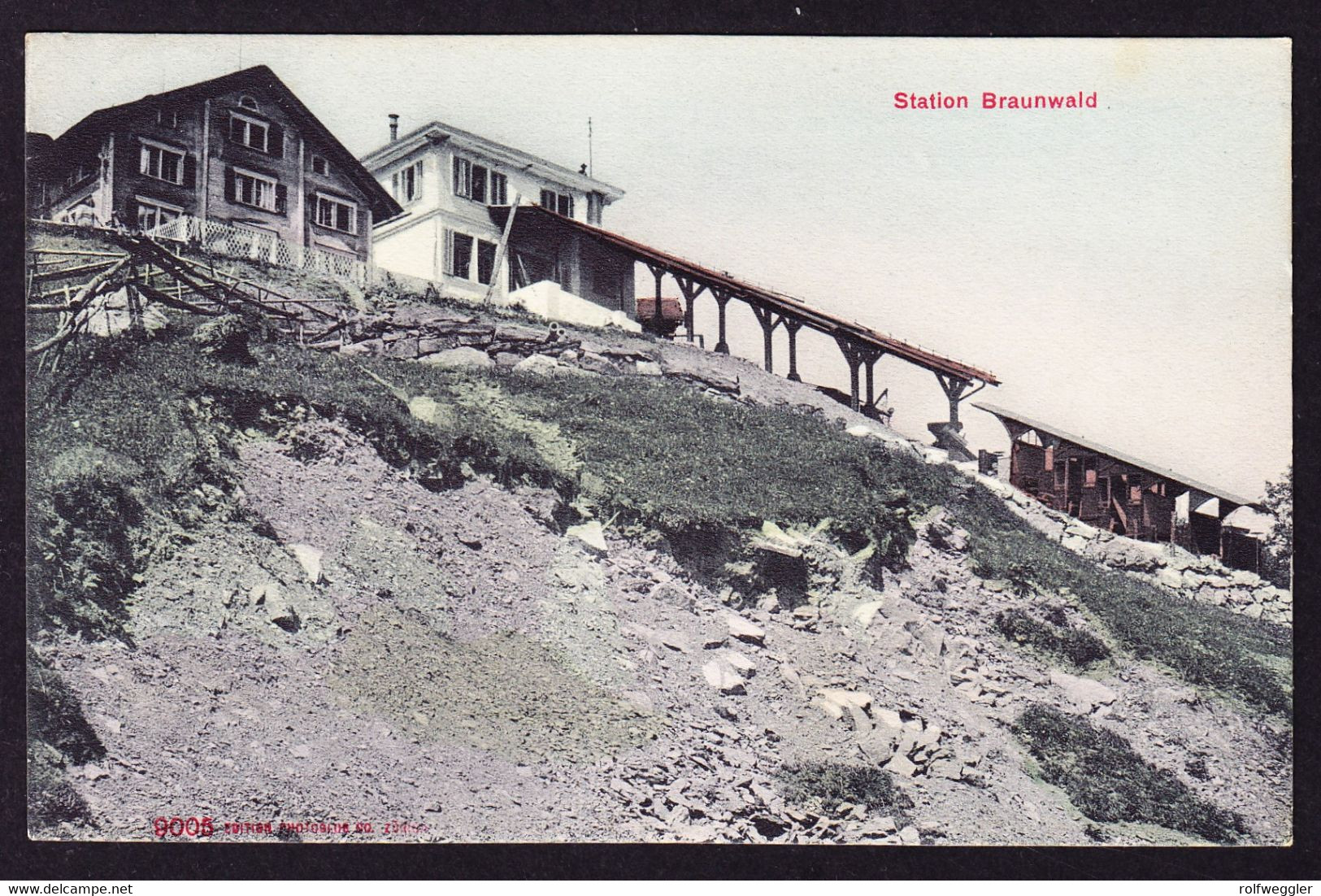 1908 Gelaufene AK: Station Braunwald, Bergbahn. Marke Mit Eckmangel - Braunwald