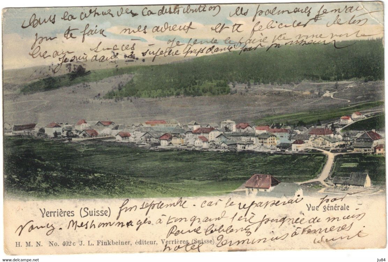 Suisse - Neuchâtel - Verrières - Cachet Verrières - Carte Postale Couleurs Pour Nancy (France) - 30 Juillet 1910 - Les Verrières