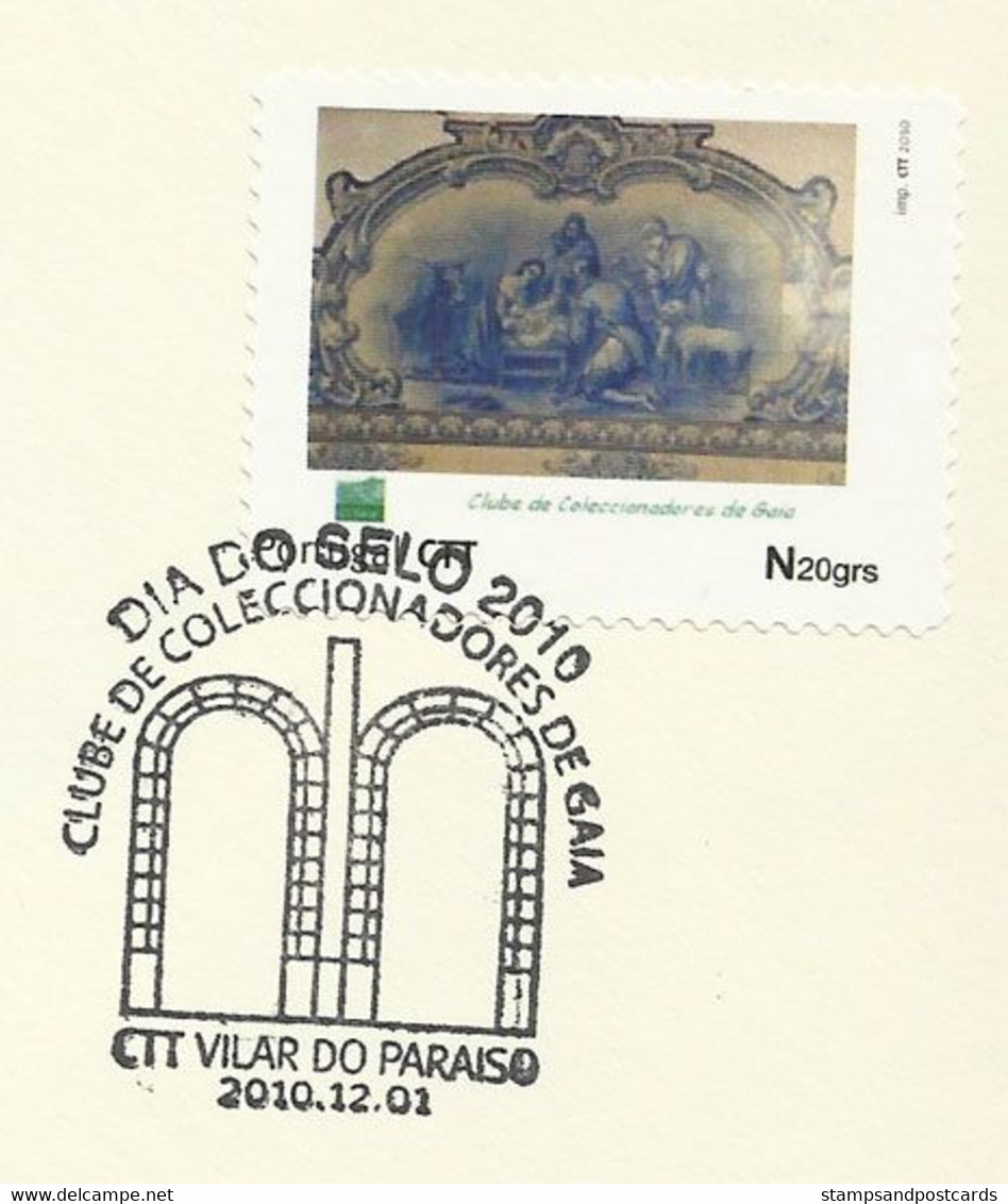 Portugal 2010 Lettre Timbre Personnalisé Eglise Azulejos Vilar Do Paraiso Personalized Stamp Cover Church Tiles - Brieven En Documenten