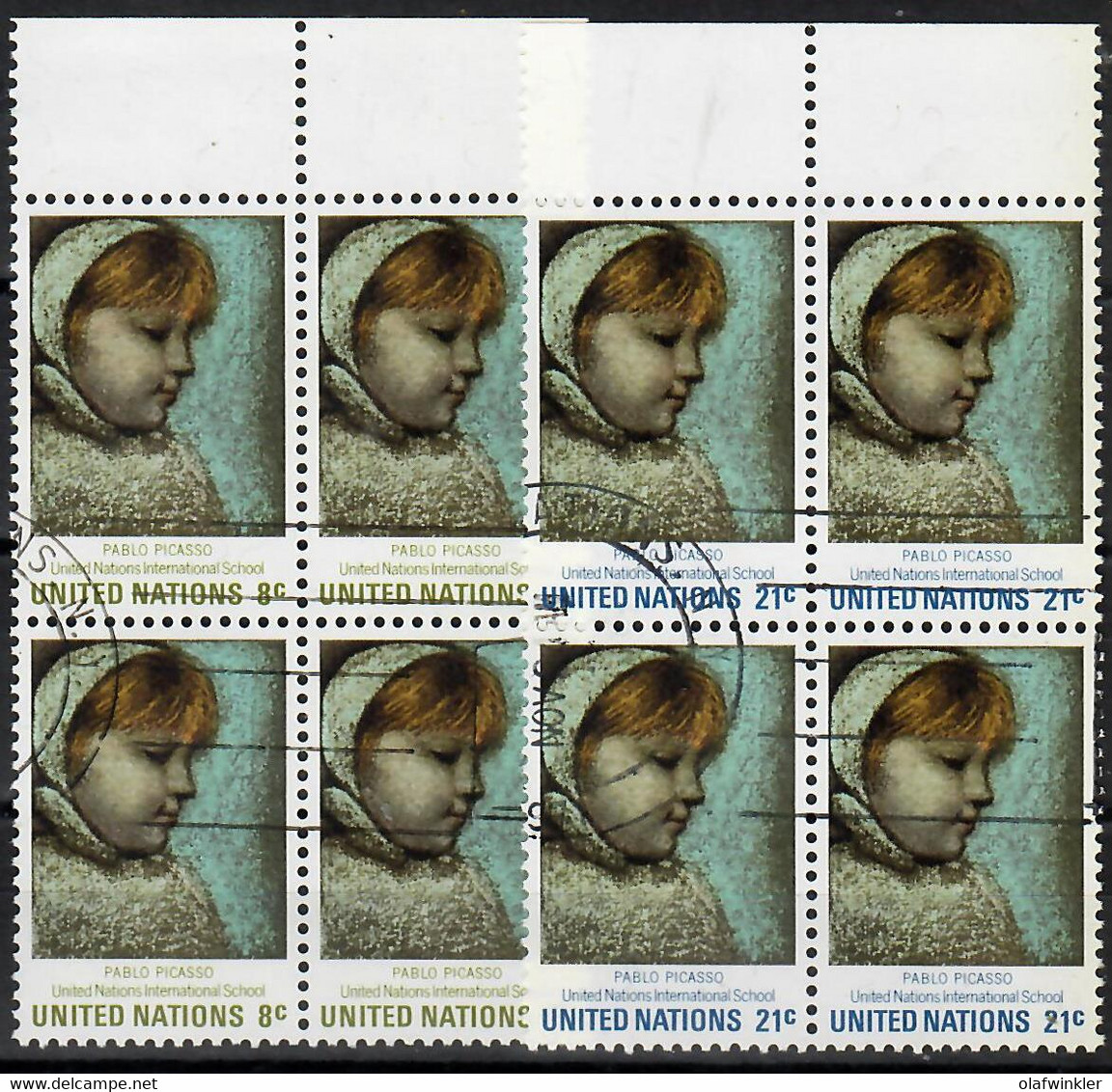 1971 U.N. Int Schools Block Of 4 Sc 224-5 / YT 213-4 / Mi 240-1 Used / Oblitéré / Gestempelt [zro] - Used Stamps