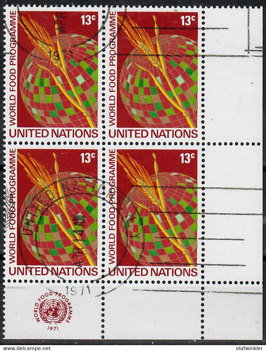 1971 World Food Programme Block Of 4 Lrc Sc 218 / YT 211 / Mi 234 Used / Oblitéré / Gestempelt [zro] - Usati