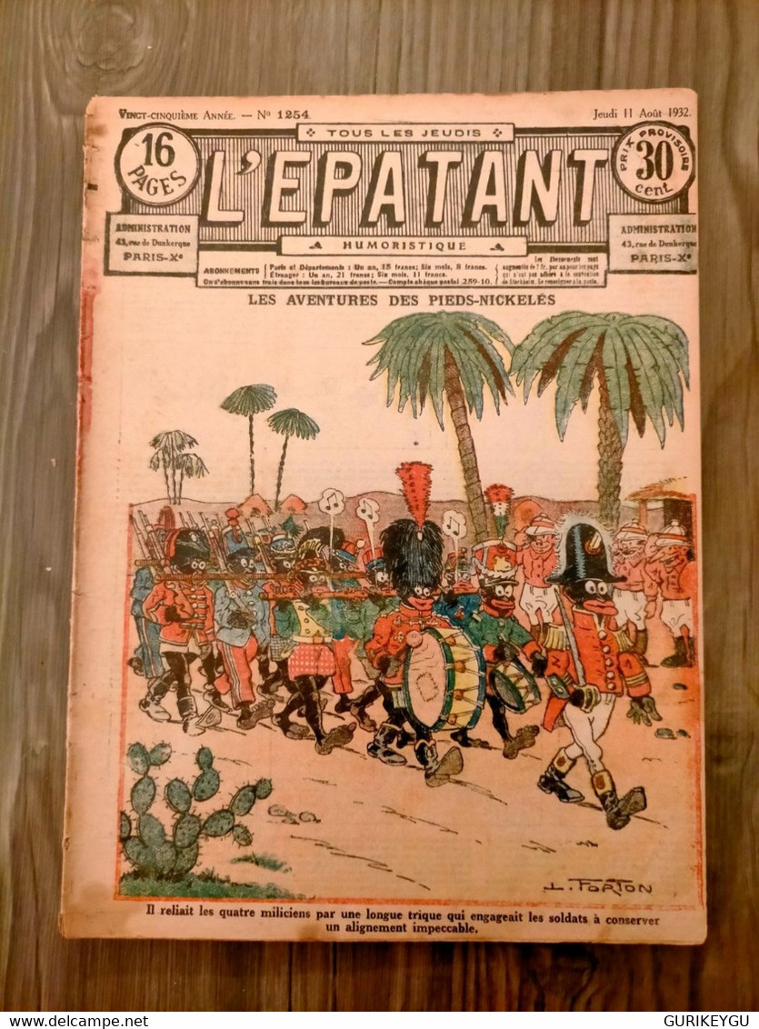 L'épatant N° 1254  LES PIEDS NICKELES     FORTON   11/08/1932 - Pieds Nickelés, Les