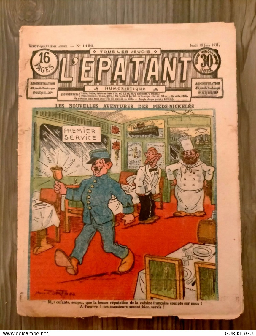 L'épatant N° 1194   LES PIEDS NICKELES     FORTON   18/06/1931 - Pieds Nickelés, Les