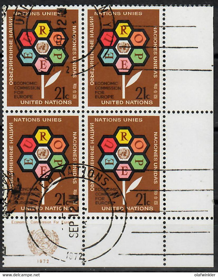 1972 Econ. Comm. For Europe Block Of 4 Lrc Sc 231 / YT 224 / Mi 251 Used / Oblitéré / Gestempelt [zro] - Oblitérés