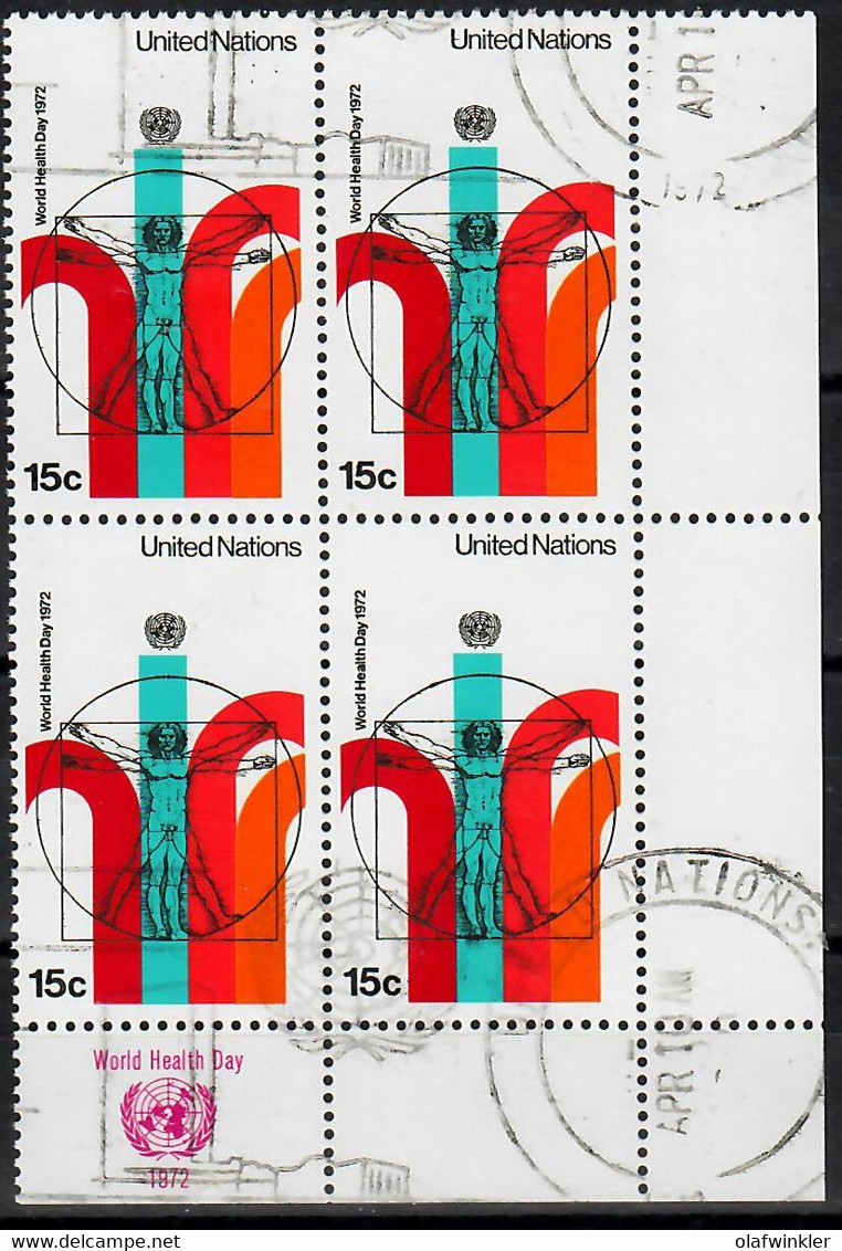 1972 World Health Day Block Of 4 Lrc Sc 228 / YT 221 / Mi 244 Used / Oblitéré / Gestempelt [zro] - Oblitérés