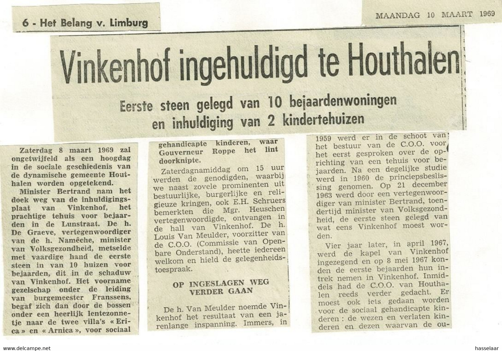 Houthalen - Inhuldiging Vinkenhof - 1969 - Houthalen-Helchteren
