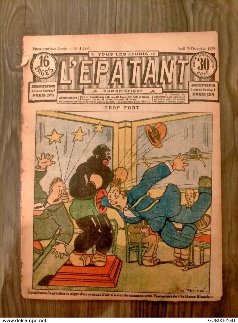 L'épatant N° 1116   LES PIEDS NICKELES     FORTON   19/12/1929 - Pieds Nickelés, Les