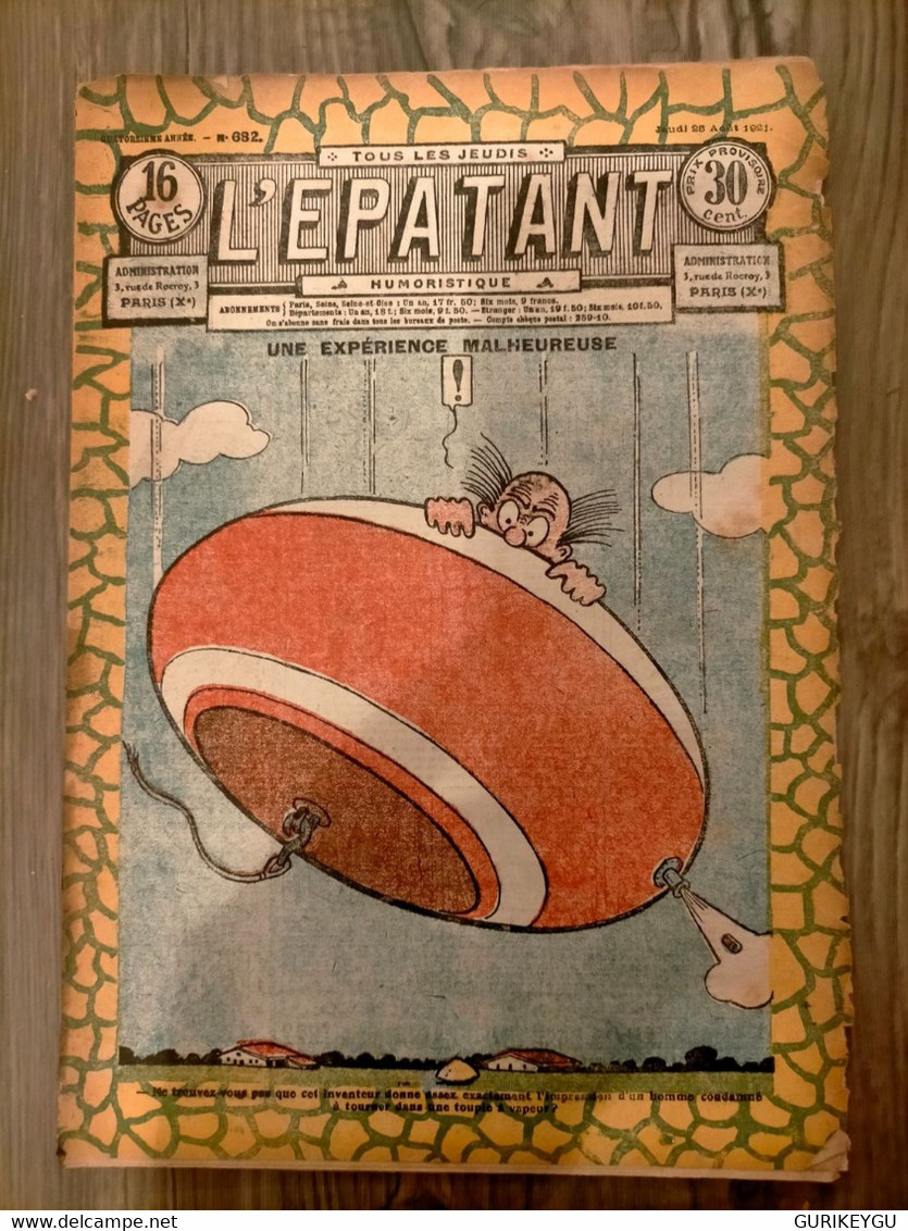 L'épatant N° 682   LES PIEDS NICKELES     FORTON  25/08/1921 - Pieds Nickelés, Les