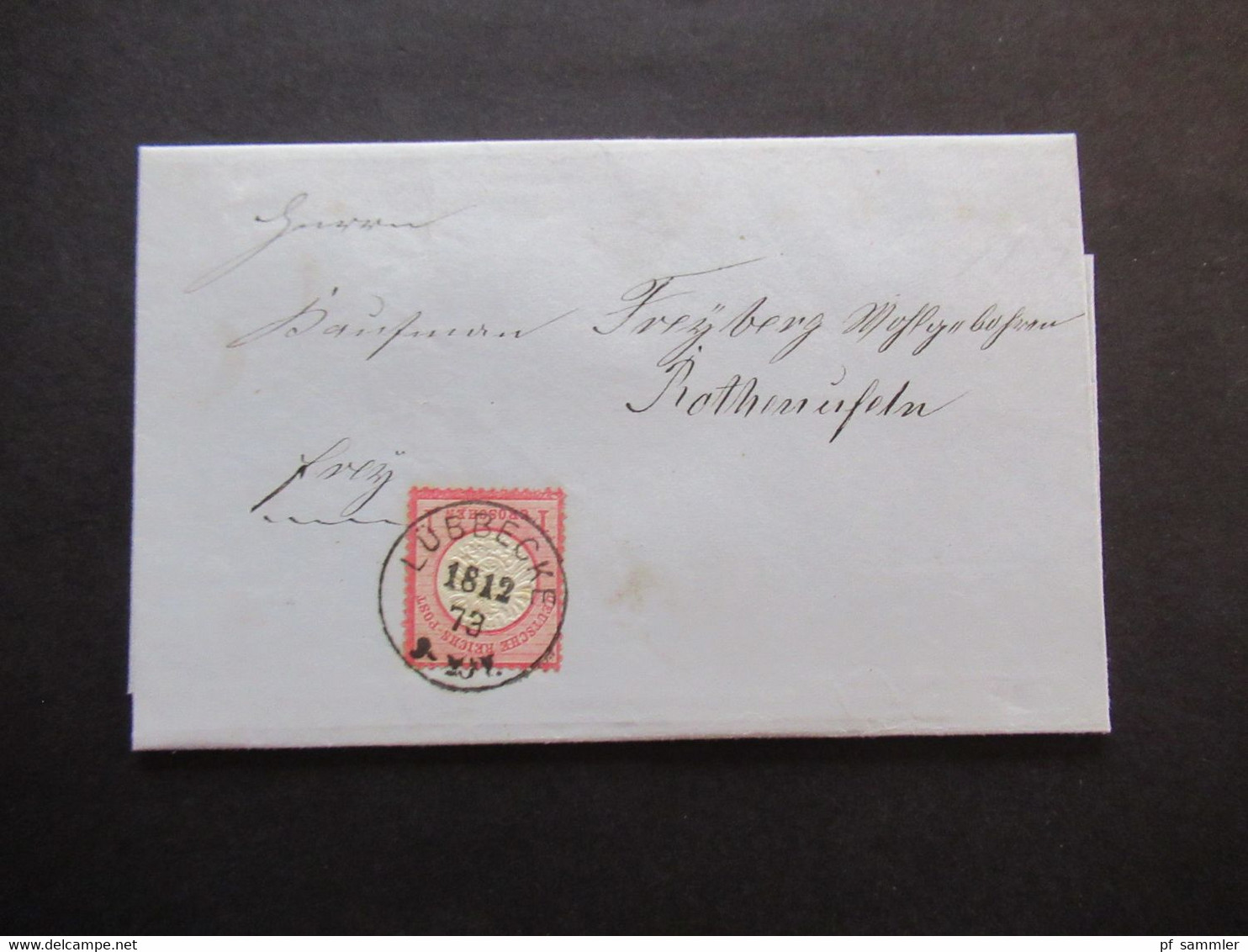 DR Großer Brustschild Nr.19 Mit Klarem Stempel K1 Lübbecke 18.12.1873 Vermerk Frey Nach Rothenufeln Mit Inhalt!! - Lettres & Documents