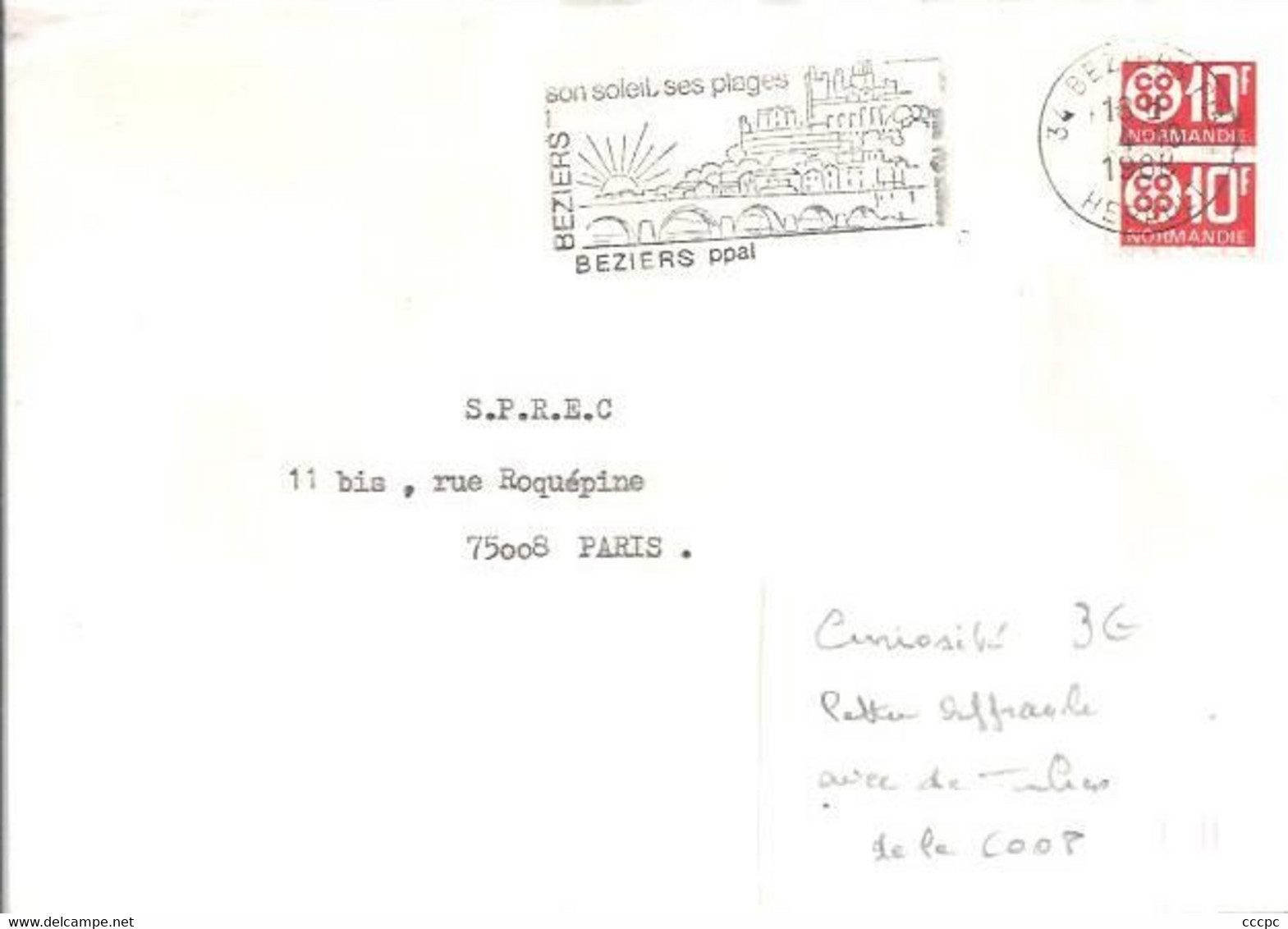 France Lettre 1988 Affranchie Avec Des Timbres De La COOP - Covers & Documents