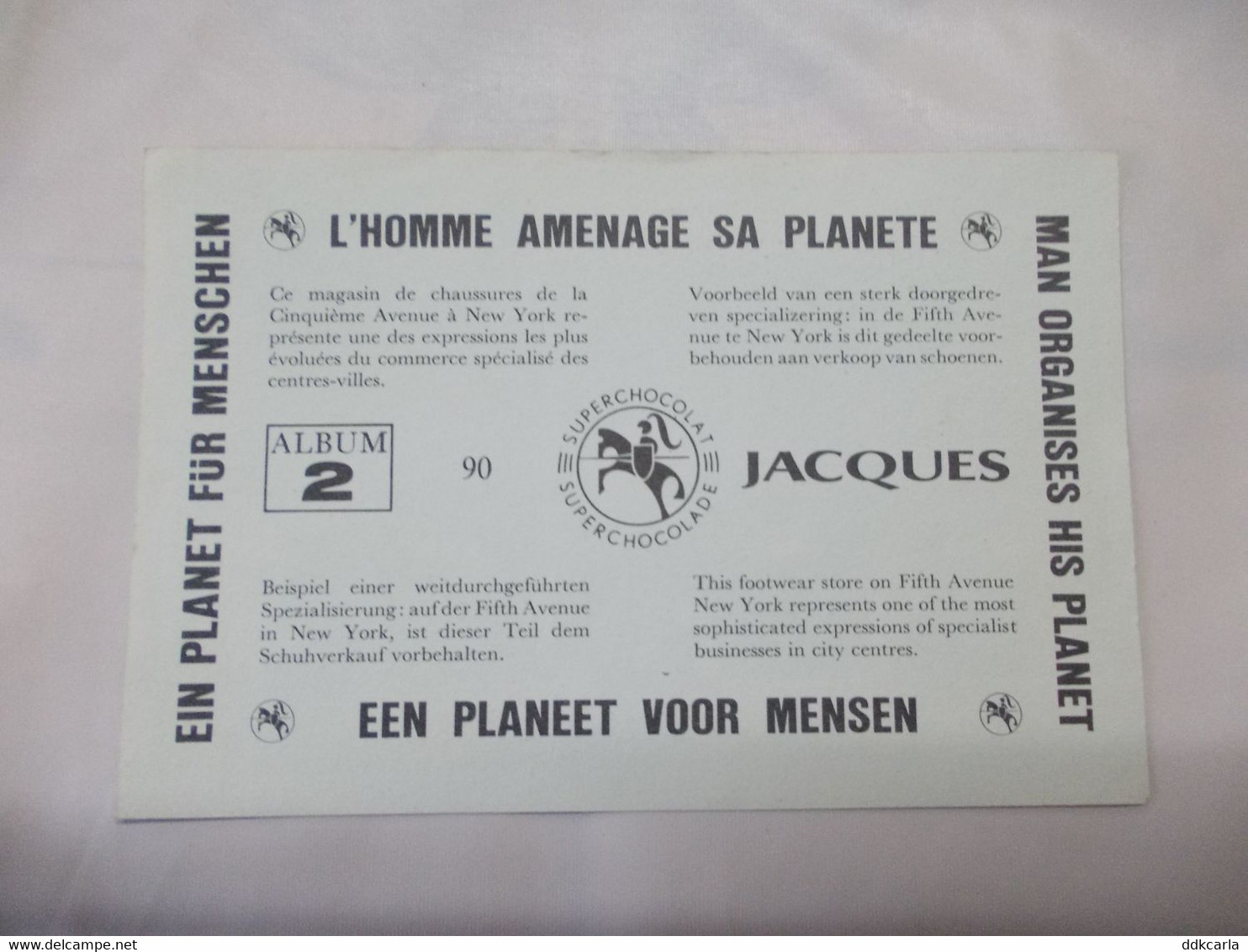 Lot Van 2 Verschillende Chromo"s Van Jacques Superchocolade Een Planeet Voor Mensen - Album 2 & 4 - N° 90 - 255 - Animaux