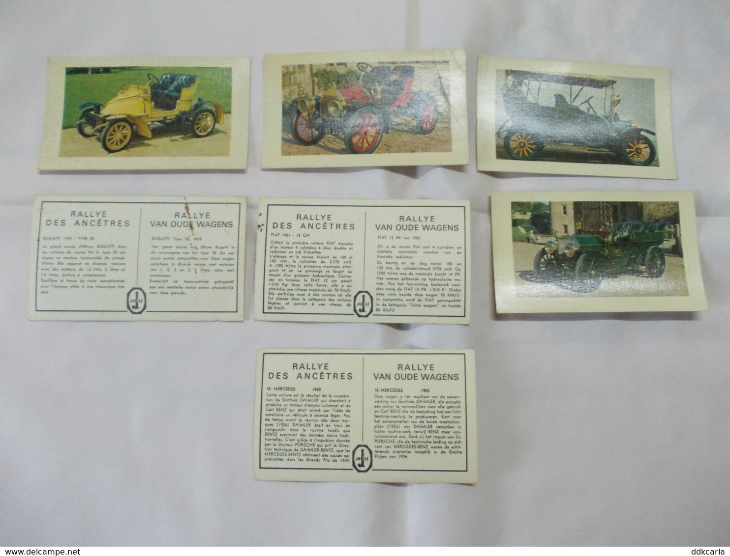 Lot Van 7 Chromo's Van Oldtimer Auto's - Jubilé - Rallye Des Ancêtres - Rallye Van Oude Wagens - Andere & Zonder Classificatie