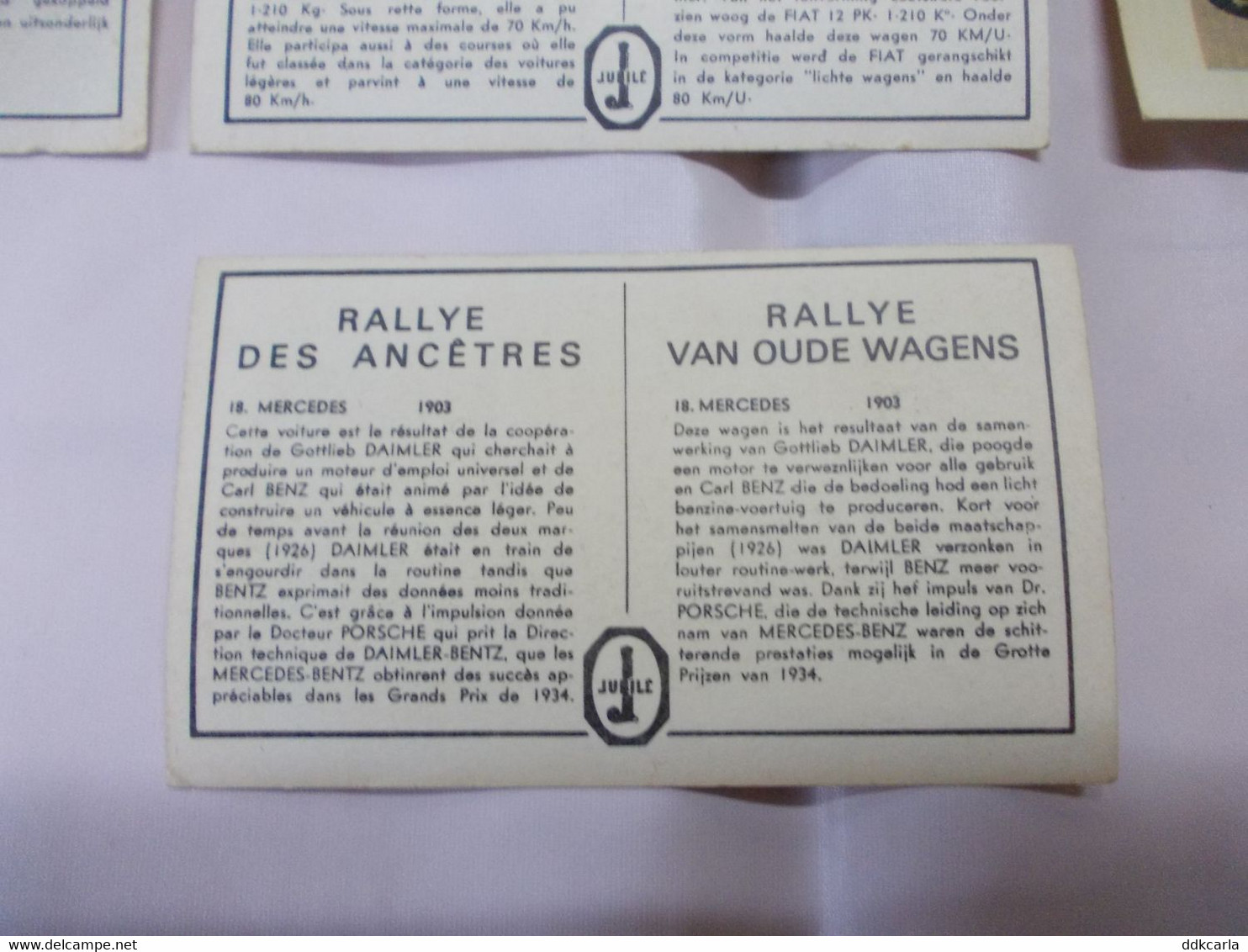 Lot Van 7 Chromo's Van Oldtimer Auto's - Jubilé - Rallye Des Ancêtres - Rallye Van Oude Wagens - Autres & Non Classés