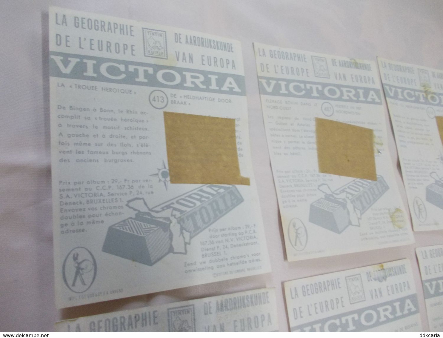 Lot Van 14 Chromo's - VICTORIA Chocolade - La Geographie De L'Europe - De Aardrijkskunde Van Europa - Andere & Zonder Classificatie