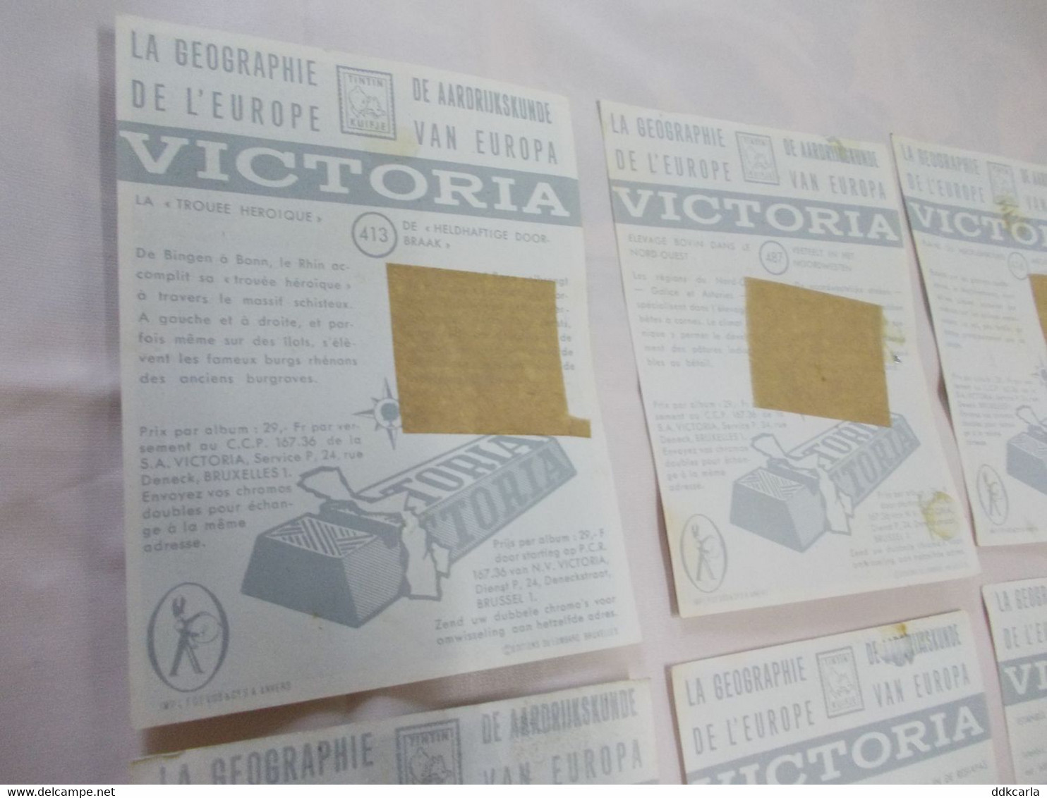 Lot Van 14 Chromo's - VICTORIA Chocolade - La Geographie De L'Europe - De Aardrijkskunde Van Europa - Autres & Non Classés
